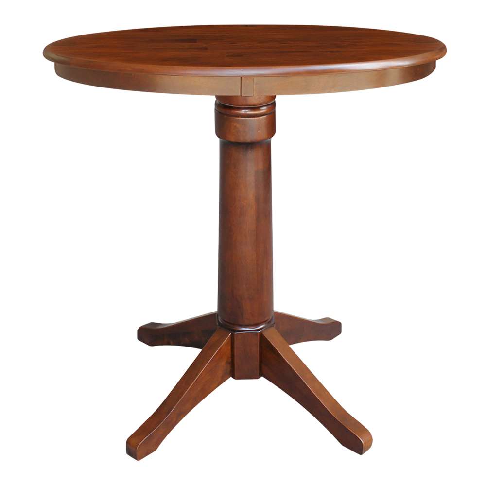 International Concepts - 36in Round Top Ped Table - 34.9inH in Espresso Finish - K581-36RT-27B-6B veiw 1