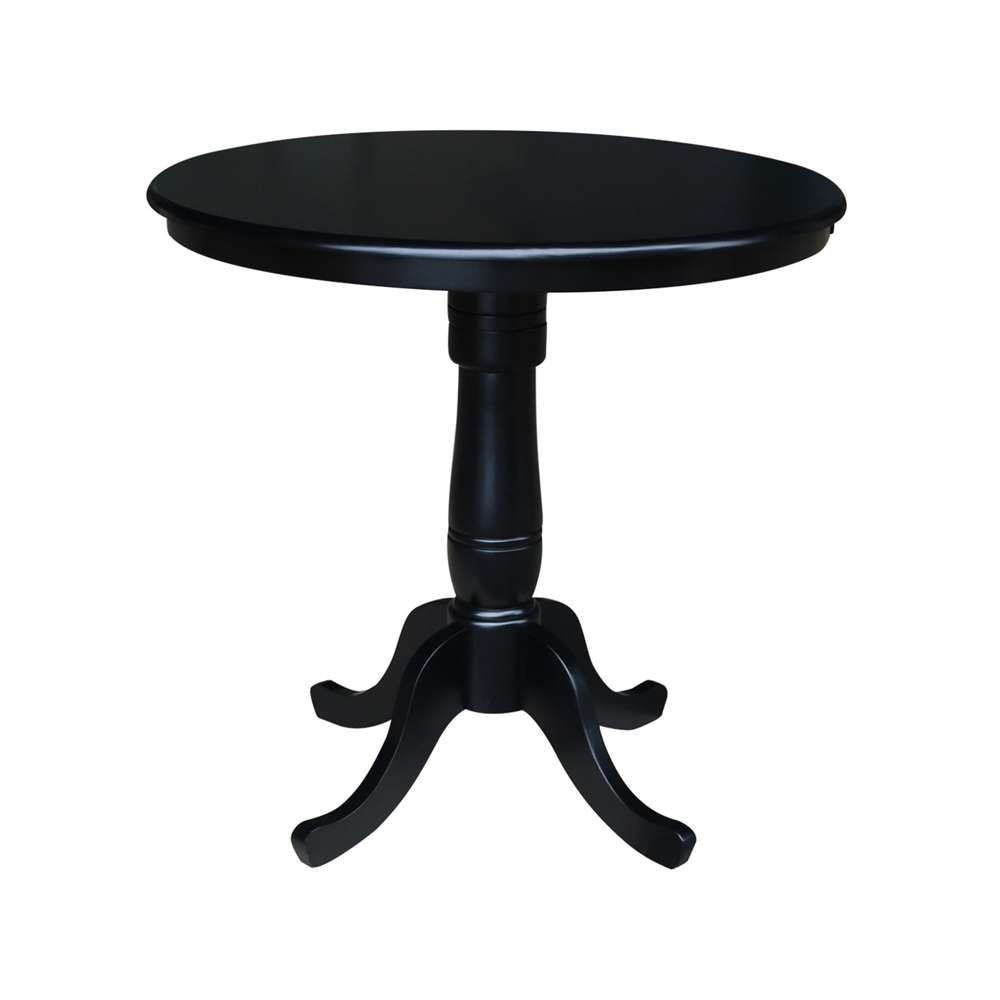 International Concepts - 36in Round Top Ped Table - 35.1inH in Black Finish - K46-36RT-6B veiw 1