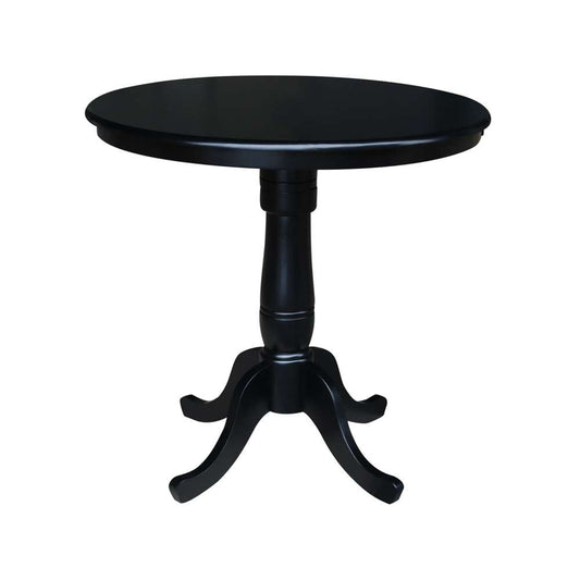 International Concepts - 36in Round Top Ped Table - 35.1inH in Black Finish - K46-36RT-6B veiw 1