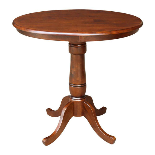 International Concepts - 36in Round Top Ped Table - 35.1inH in Espresso Finish - K581-36RT-6B veiw 1