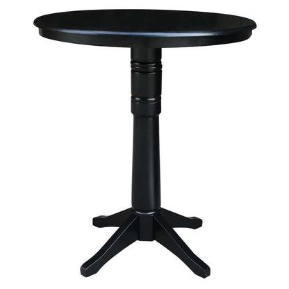 International Concepts - 36in Round Top Ped Table - 40.9inH in Black Finish - K46-36RT-27B-6B-2 veiw 1