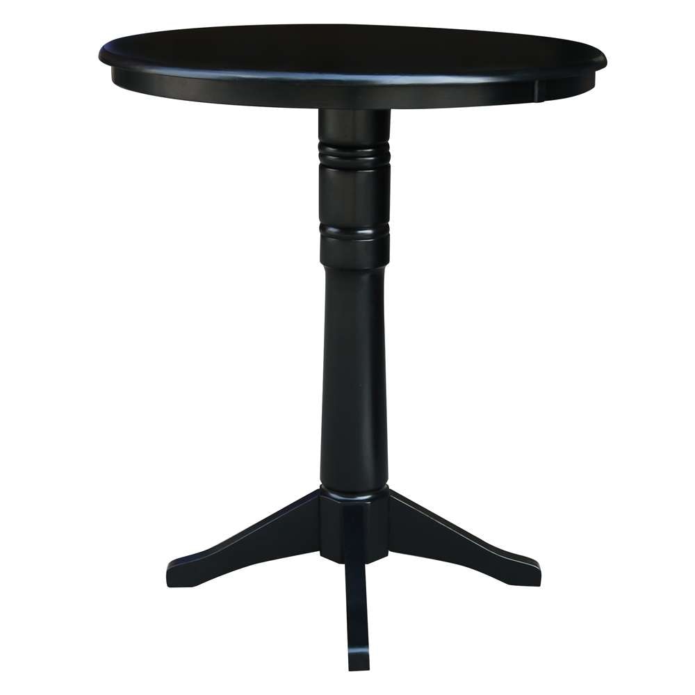 International Concepts - 36in Round Top Ped Table - 40.9inH in Black Finish - K46-36RT-27B-6B-2 veiw 3