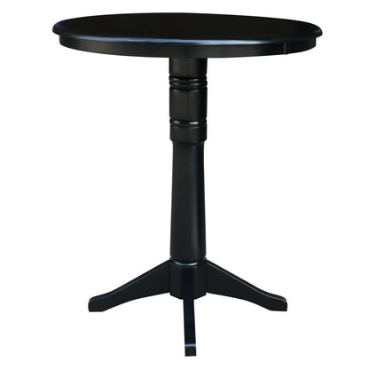 International Concepts - 36in Round Top Ped Table - 40.9inH in Black Finish - K46-36RT-27B-6B-2 veiw 3