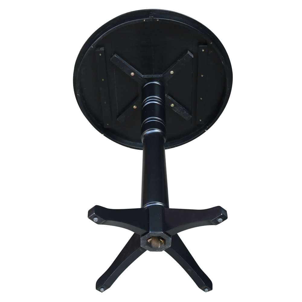 International Concepts - 36in Round Top Ped Table - 40.9inH in Black Finish - K46-36RT-27B-6B-2 veiw 4
