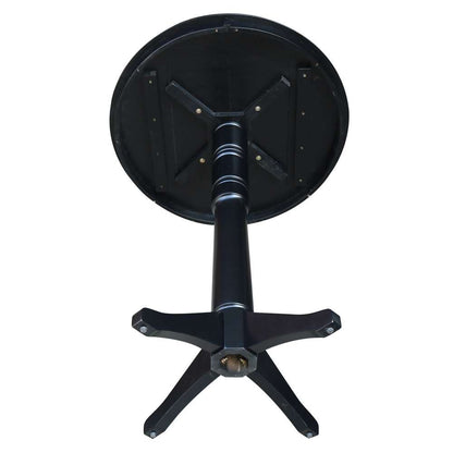 International Concepts - 36in Round Top Ped Table - 40.9inH in Black Finish - K46-36RT-27B-6B-2 veiw 4