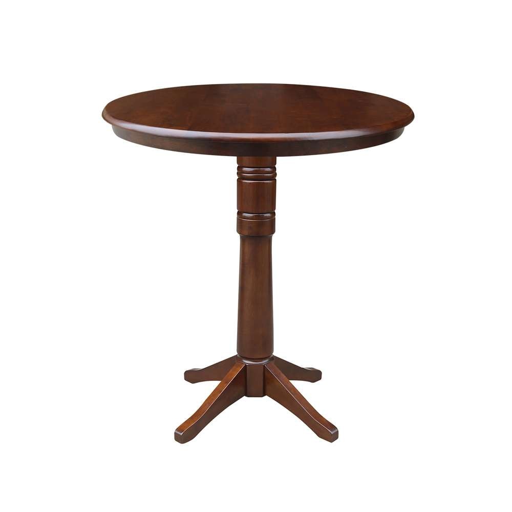 International Concepts - 36in Round Top Ped Table - 40.9inH in Espresso Finish - K581-36RT-27B-6B-2 veiw 1