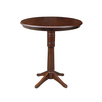 International Concepts - 36in Round Top Ped Table - 40.9inH in Espresso Finish - K581-36RT-27B-6B-2 veiw 1