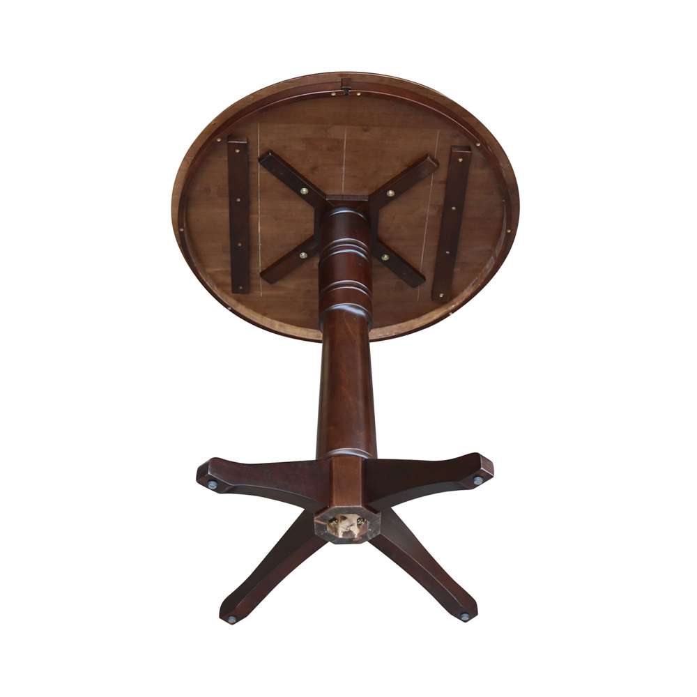 International Concepts - 36in Round Top Ped Table - 40.9inH in Rich Mocha Finish - K15-36RT-27B-6B-2 veiw 4
