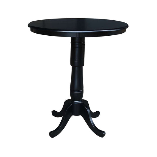 International Concepts - 36in Round Top Ped Table - 41.1inH in Black Finish - K46-36RT-6B-2 veiw 1