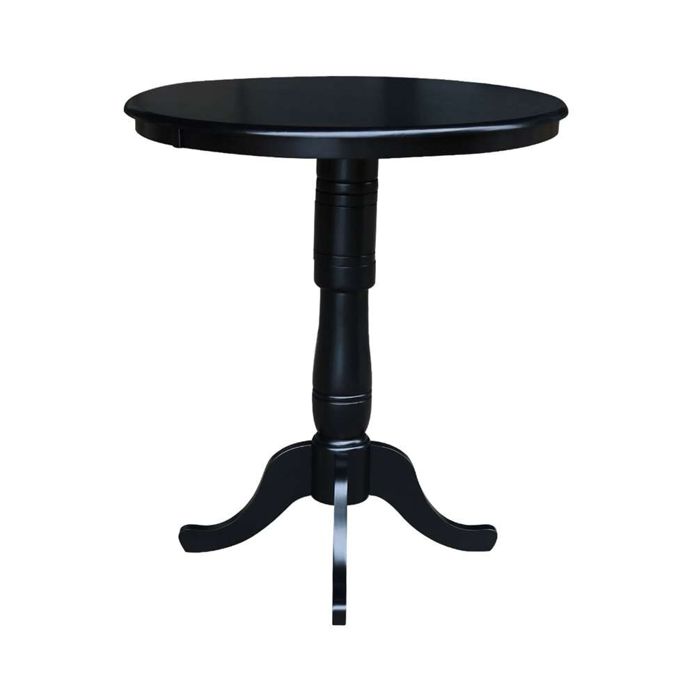 International Concepts - 36in Round Top Ped Table - 41.1inH in Black Finish - K46-36RT-6B-2 veiw 3