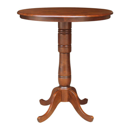 International Concepts - 36in Round Top Ped Table - 41.1inH in Espresso Finish - K581-36RT-6B-2 veiw 1