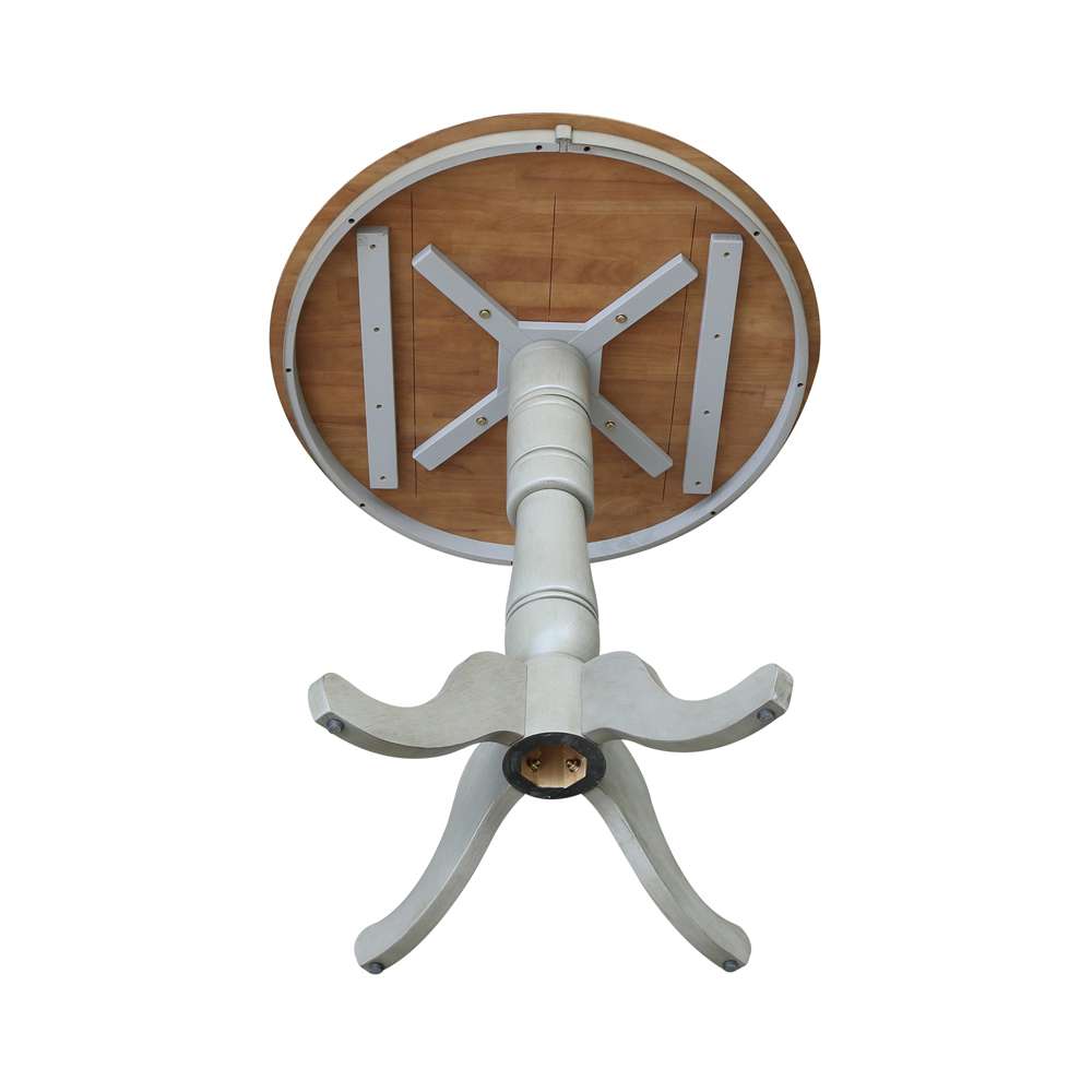 International Concepts - 36in Round Top Ped Table - 41.1inH in Hickory/Stone Finish - K41-36RT-6B-2 veiw 4