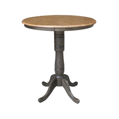 International Concepts - 36in Round Top Ped Table - 41.1inH in Hickory/Washed Coal Finish - K45-36RT-6B-2 veiw 1