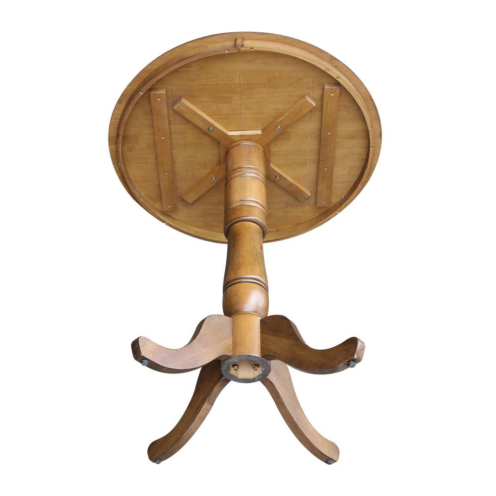 International Concepts - 36in Round Top Ped Table - 41.1inH in Pecan Finish - K59-36RT-6B-2 veiw 4