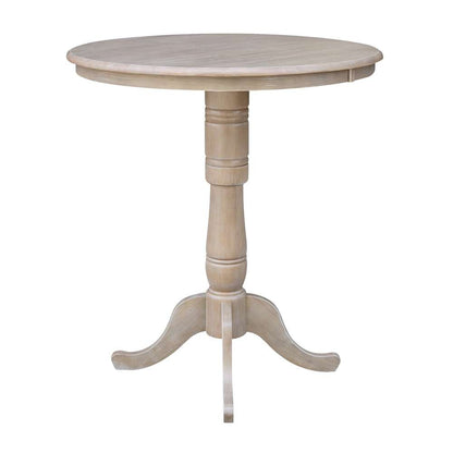 International Concepts - 36in Round Top Ped Table - 41.1inH in Washed Gray Taupe Finish - K09-36RT-6B-2 veiw 3