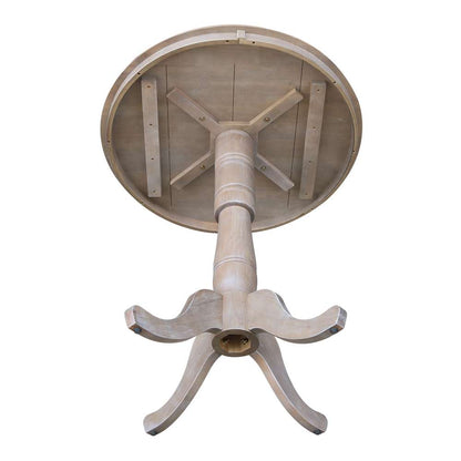 International Concepts - 36in Round Top Ped Table - 41.1inH in Washed Gray Taupe Finish - K09-36RT-6B-2 veiw 4