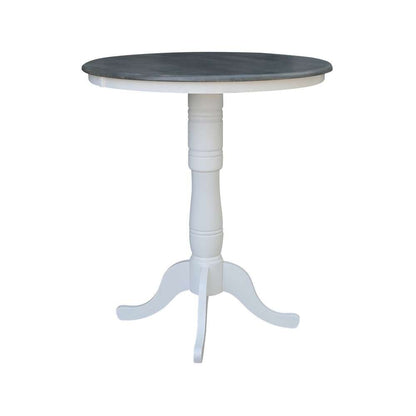 International Concepts - 36in Round Top Ped Table - 41.1inH in White/Heather Gray Finish - K05-36RT-6B-2 veiw 3