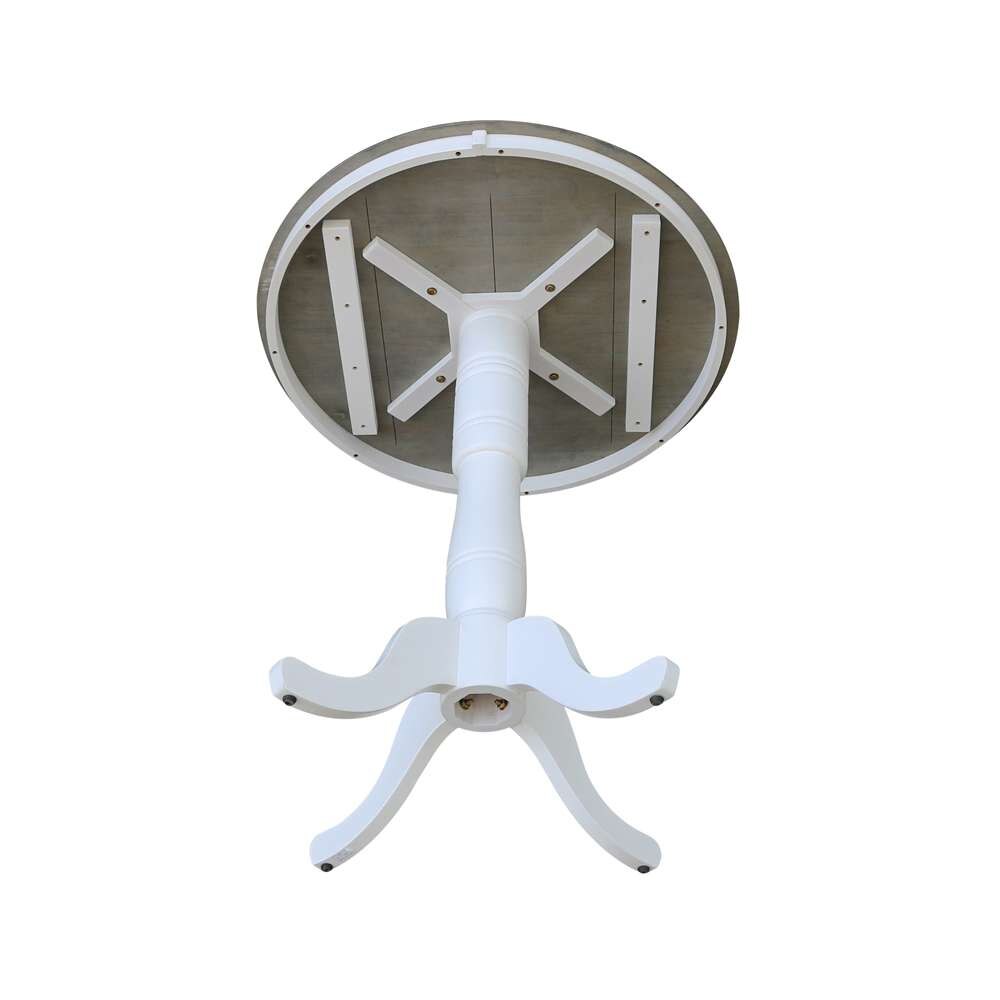 International Concepts - 36in Round Top Ped Table - 41.1inH in White/Heather Gray Finish - K05-36RT-6B-2 veiw 4