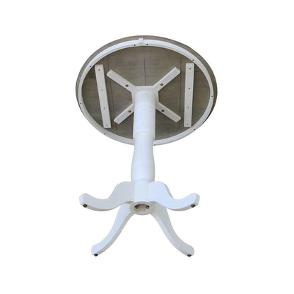 International Concepts - 36in Round Top Ped Table - 41.1inH in White/Heather Gray Finish - K05-36RT-6B-2 veiw 4
