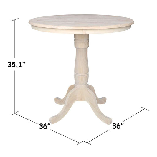International Concepts - 36in Round Top Ped Table - 41.1inH - K-36RT-6B-2 veiw 2
