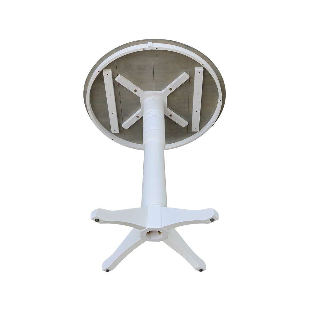 International Concepts - 36in Round Top Ped Table - 41.9inH in White/Heather Gray Finish - K05-36RT-27B-6B-2 veiw 4