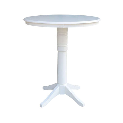International Concepts - 36in Round Top Ped Table - 41.9inH in White Finish - K08-36RT-27B-6B-2 veiw 1