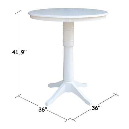 International Concepts - 36in Round Top Ped Table - 41.9inH in White Finish - K08-36RT-27B-6B-2 veiw 2