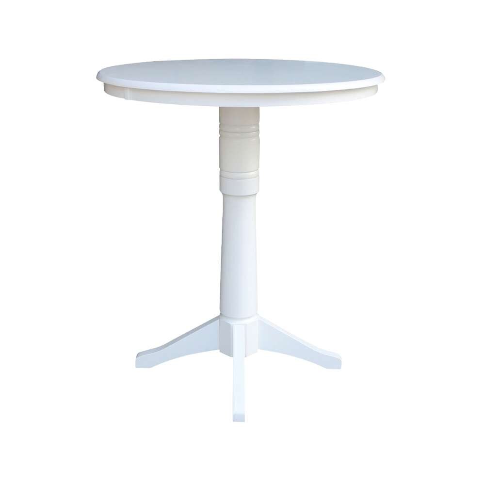 International Concepts - 36in Round Top Ped Table - 41.9inH in White Finish - K08-36RT-27B-6B-2 veiw 3