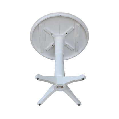 International Concepts - 36in Round Top Ped Table - 41.9inH in White Finish - K08-36RT-27B-6B-2 veiw 4