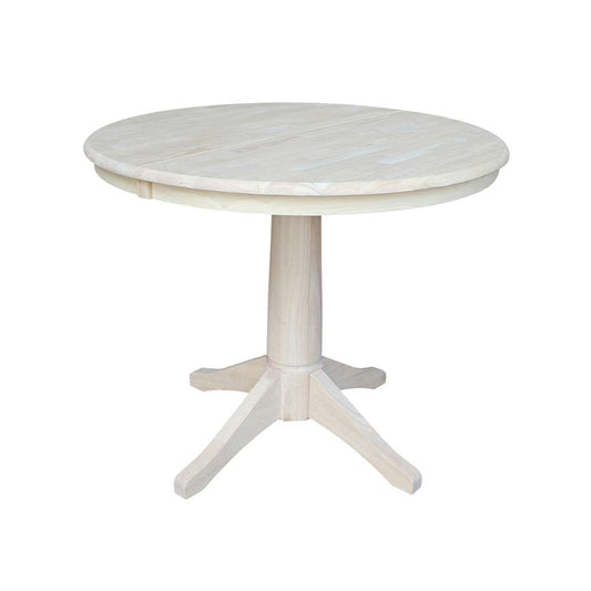 International Concepts - 36in Round Top Ped Table with 12in Leaf - 30.1inH - Dining Height - K-36RXT-27B veiw 1
