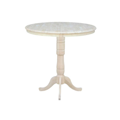 International Concepts - 36in Round Top Ped Table with 12in Leaf - 41.3inH - Bar Height - K-36RXT-6B-2 veiw 4
