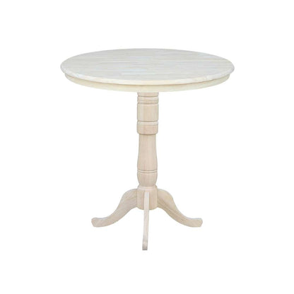 International Concepts - 36in Round Top Ped Table with 12in Leaf - 41.3inH - Bar Height - K-36RXT-6B-2 veiw 6