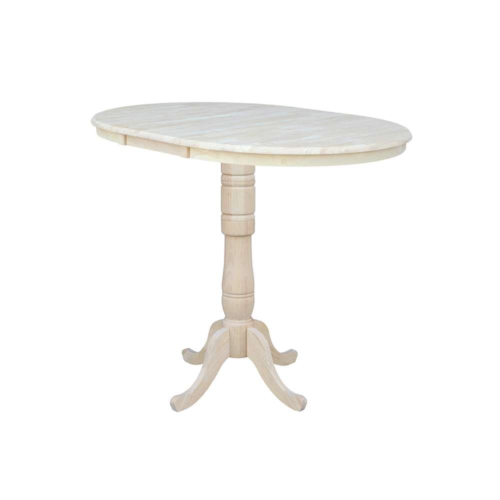 International Concepts - 36in Round Top Ped Table with 12in Leaf - 41.3inH - Bar Height - K-36RXT-6B-2 veiw 7