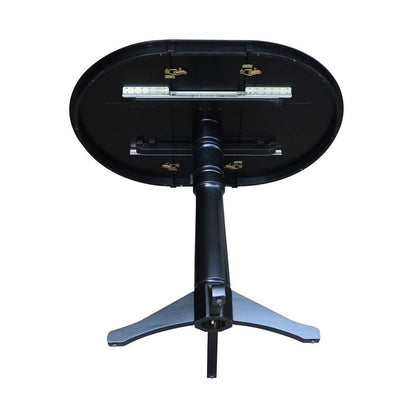 International Concepts - 36in Round Top Ped Table with 12in Leaf - 42.1inH - Bar Height in Black Finish - K46-36RXT-27B-6B-2 veiw 6