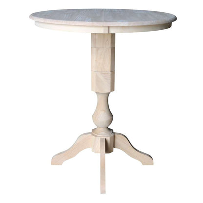 International Concepts - 36in Round Top Ped Table with 12in Leaf - 42.1inH - Bar Height - K-36RXT-11P-2 veiw 4