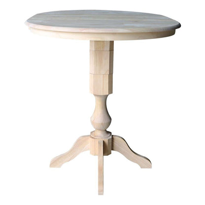 International Concepts - 36in Round Top Ped Table with 12in Leaf - 42.1inH - Bar Height - K-36RXT-11P-2 veiw 5