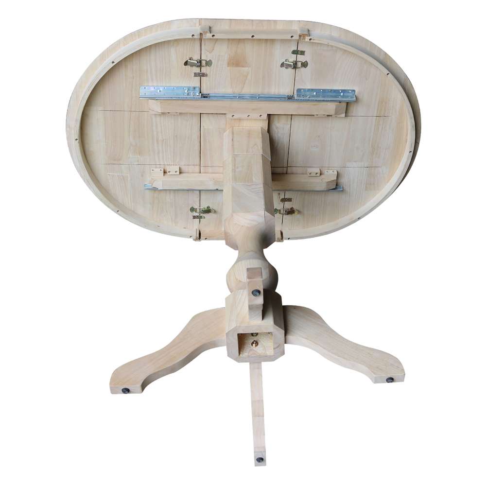 International Concepts - 36in Round Top Ped Table with 12in Leaf - 42.1inH - Bar Height - K-36RXT-11P-2 veiw 7