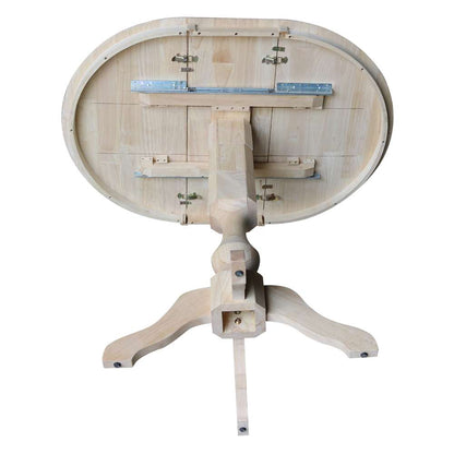 International Concepts - 36in Round Top Ped Table with 12in Leaf - 42.1inH - Bar Height - K-36RXT-11P-2 veiw 7