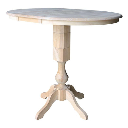 International Concepts - 36in Round Top Ped Table with 12in Leaf - 42.1inH - Bar Height - K-36RXT-11P-2 veiw 8