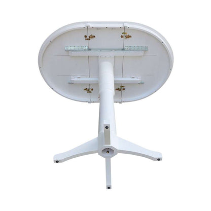 International Concepts - 36in Round Top Ped Table with 12in Leaf - 42.1inH - Bar Height in White Finish - K08-36RXT-27B-6B-2 veiw 7