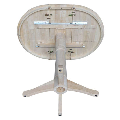 International Concepts - 36in Round Top Ped Table with 12in Leaf - 42.1inH - Bar Height - K-36RXT-27B-6B-2 veiw 7