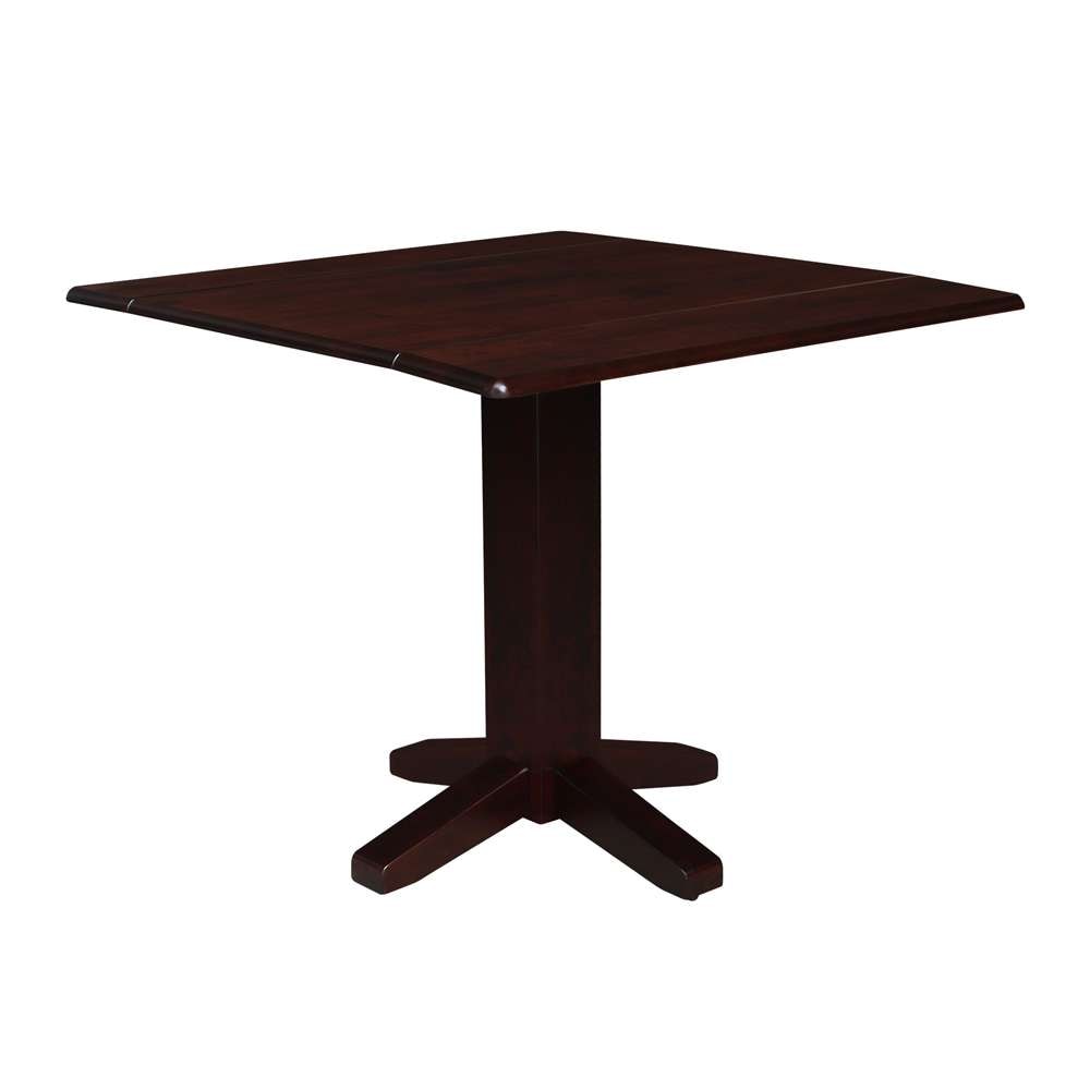 International Concepts - 36in Square Dual Drop Leaf Dining Table in Rich Mocha Finish - T15-36SDP veiw 1