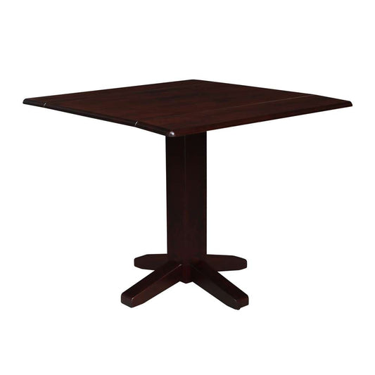 International Concepts - 36in Square Dual Drop Leaf Dining Table in Rich Mocha Finish - T15-36SDP veiw 1