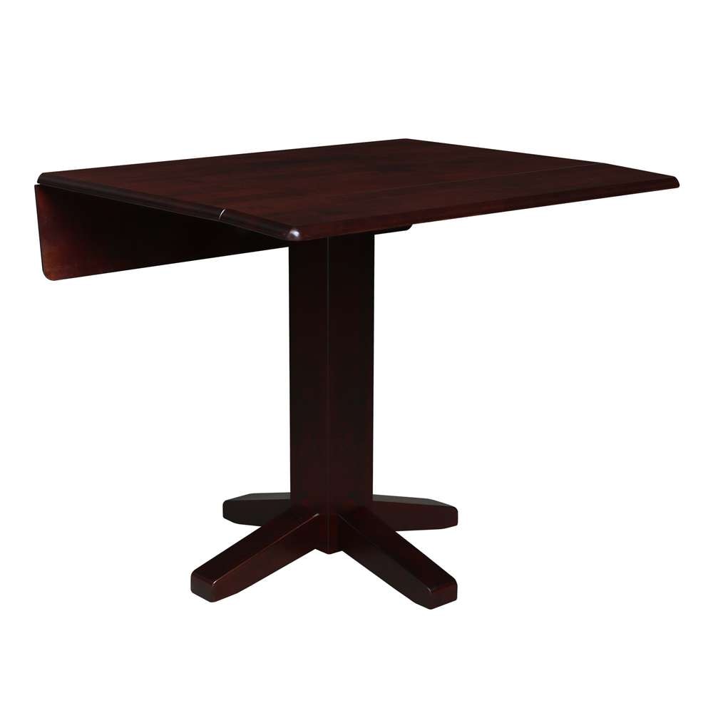International Concepts - 36in Square Dual Drop Leaf Dining Table in Rich Mocha Finish - T15-36SDP veiw 3
