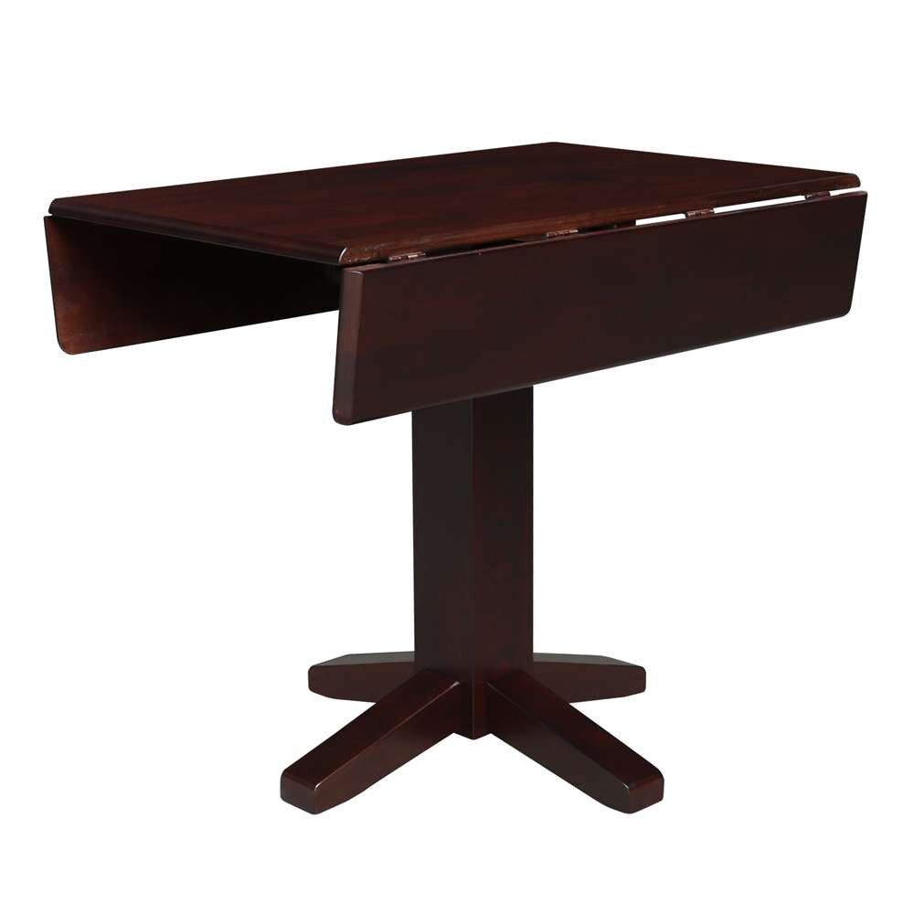 International Concepts - 36in Square Dual Drop Leaf Dining Table in Rich Mocha Finish - T15-36SDP veiw 4