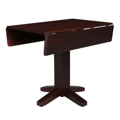 International Concepts - 36in Square Dual Drop Leaf Dining Table in Rich Mocha Finish - T15-36SDP veiw 4