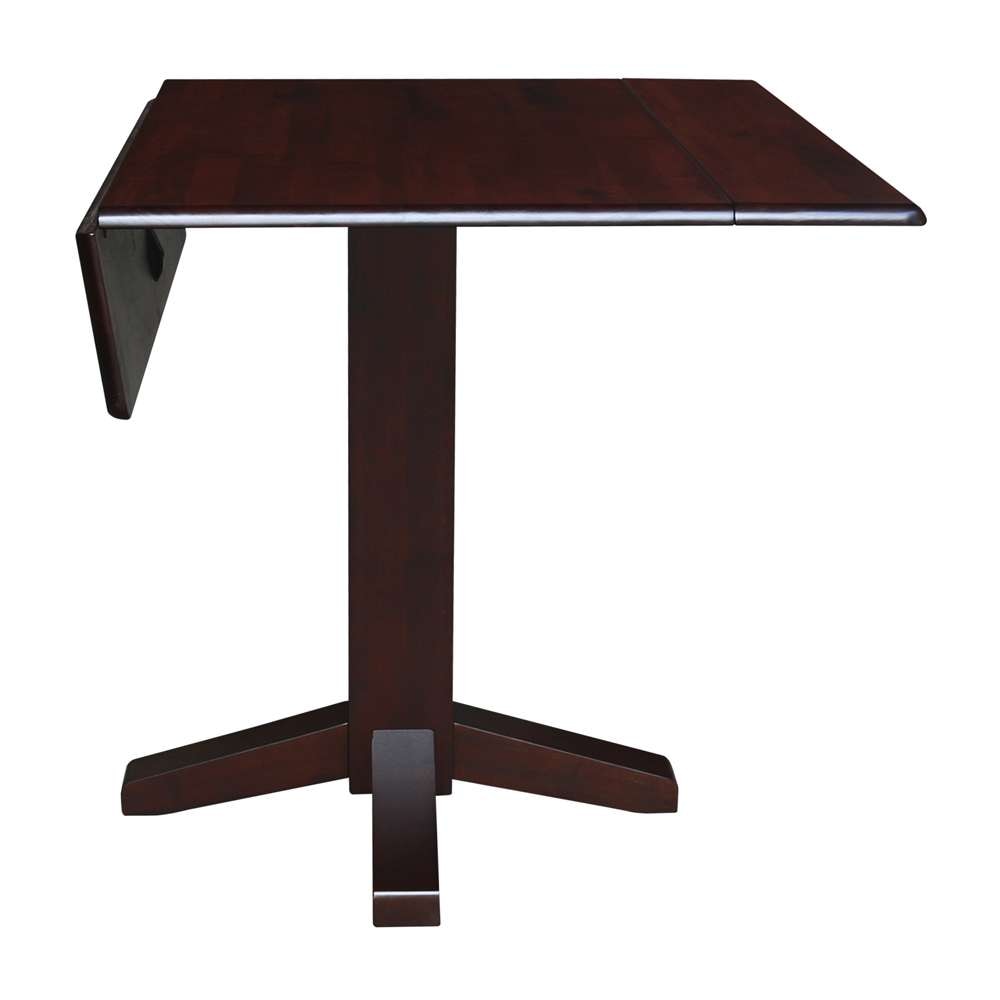 International Concepts - 36in Square Dual Drop Leaf Dining Table in Rich Mocha Finish - T15-36SDP veiw 5