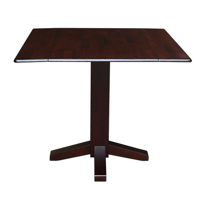 International Concepts - 36in Square Dual Drop Leaf Dining Table in Rich Mocha Finish - T15-36SDP veiw 7