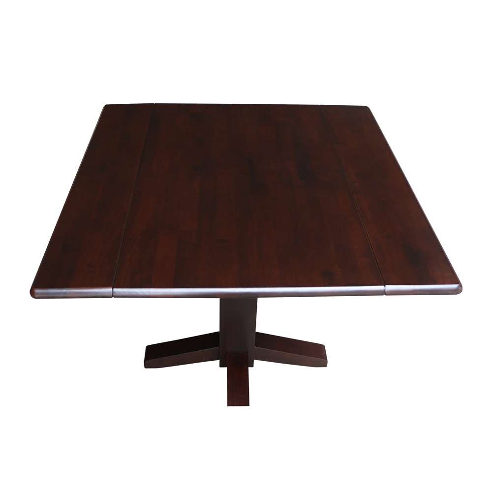 International Concepts - 36in Square Dual Drop Leaf Dining Table in Rich Mocha Finish - T15-36SDP veiw 9