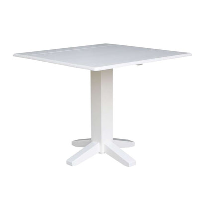 International Concepts - 36in Square Dual Drop Leaf Dining Table in White Finish - T08-36SDP veiw 1